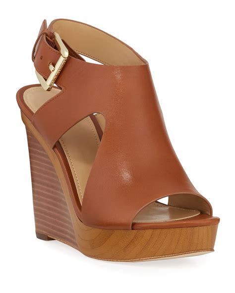 josephine leather wedge michael kors|MICHAEL Michael Kors Platform Wedge Sandals .